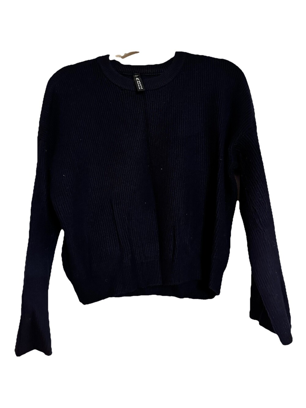 Lord & Taylor Design Lab Womens XS/TP Navy Blue Ribbed Knit Pullover Sweater Top